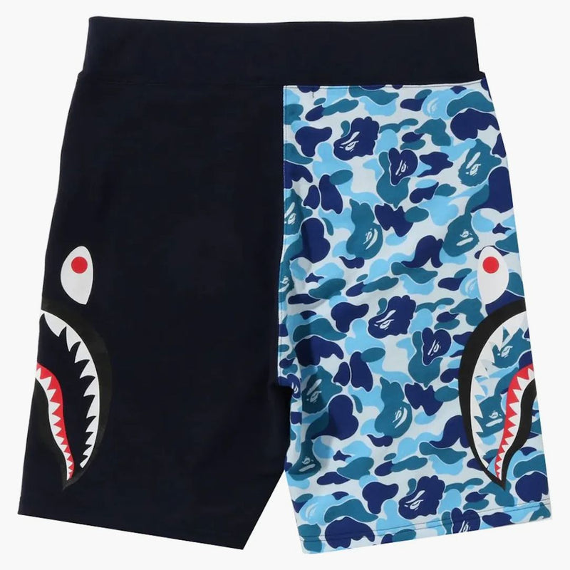 Bape Abc Camo Side Shark Sweat Shorts Blue