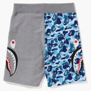 Bape Abc Camo Side Shark Sweat Shorts Blue/grey