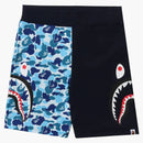 Bape Abc Camo Side Shark Sweat Shorts Blue