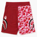 Bape Abc Camo Side Shark Sweat Shorts Pink/Red