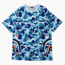 Bape Abc Camo Side Shark Tee Blue
