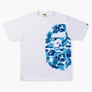 Bape Abc Camo Side Big Ape Head Tee White/blue