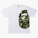 Bape Abc Camo Side Big Ape Head Tee White Green
