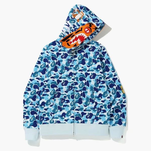 BAPE ABC CAMO TIGER Full Zip Soodie Blue