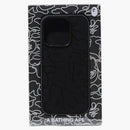Bape Abc Line Camo Embossed iPhone 15 Pro Case Black