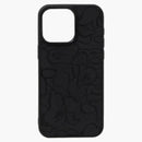 Bape Abc Line Camo Embossed Iphone 15 Pro Max Case Black