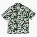 Bape Abc Resort Camo Open Collar S/s Shirt Green