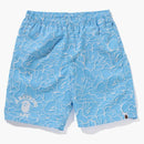Bape Abc Sea Surface Camo Beach Shorts Blue