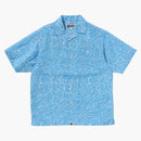 Bape ABC Sea Surface Camo Open Collar S/S Shirt Blue