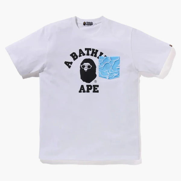 Bape ABC Sea Surface Camo Pocket College Tee White