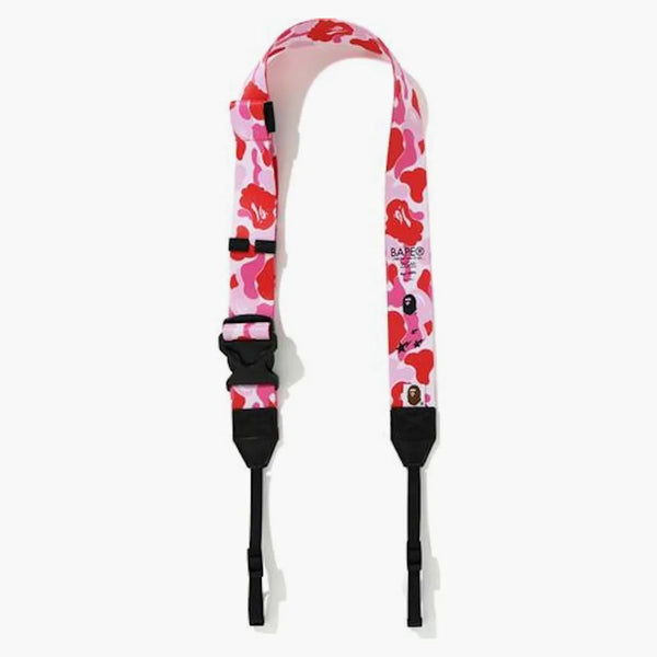 Bape A Bathing Ape Abc Camo Camera Wide Strap Pink