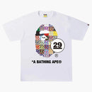 BAPE A BAME APE 29 ° anniversario APE TEE TEE BIANCO