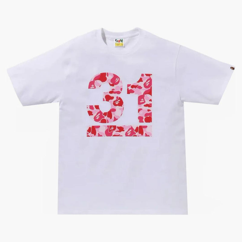 Bape a koupání lidoop 31. výročí ABC Camo Tee White/Pink