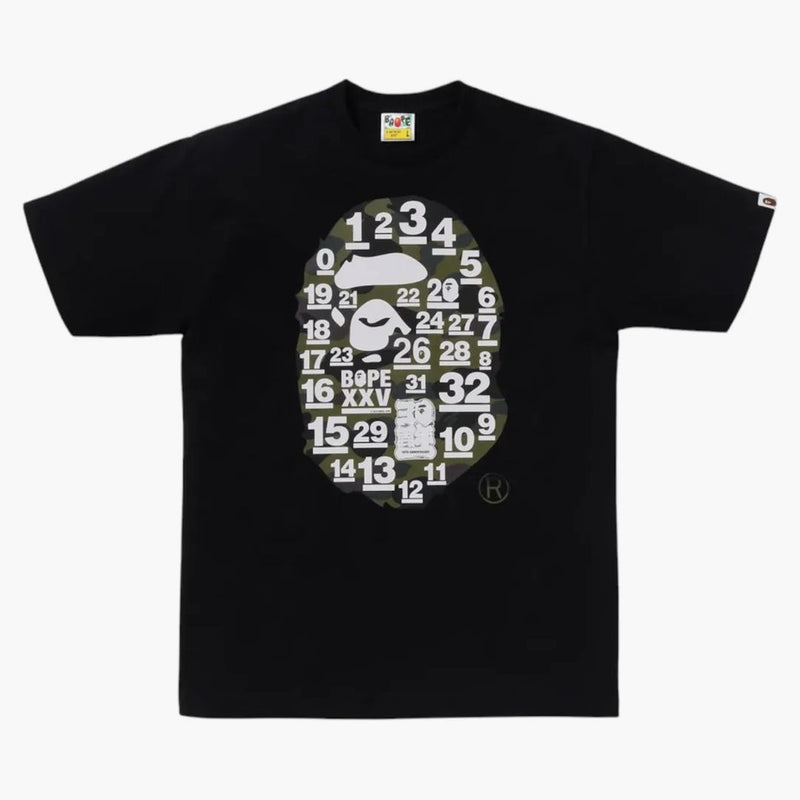 Bape A Bathing Ape 32nd Anniversary 1st Camo Big Ape Head Tee Black/green