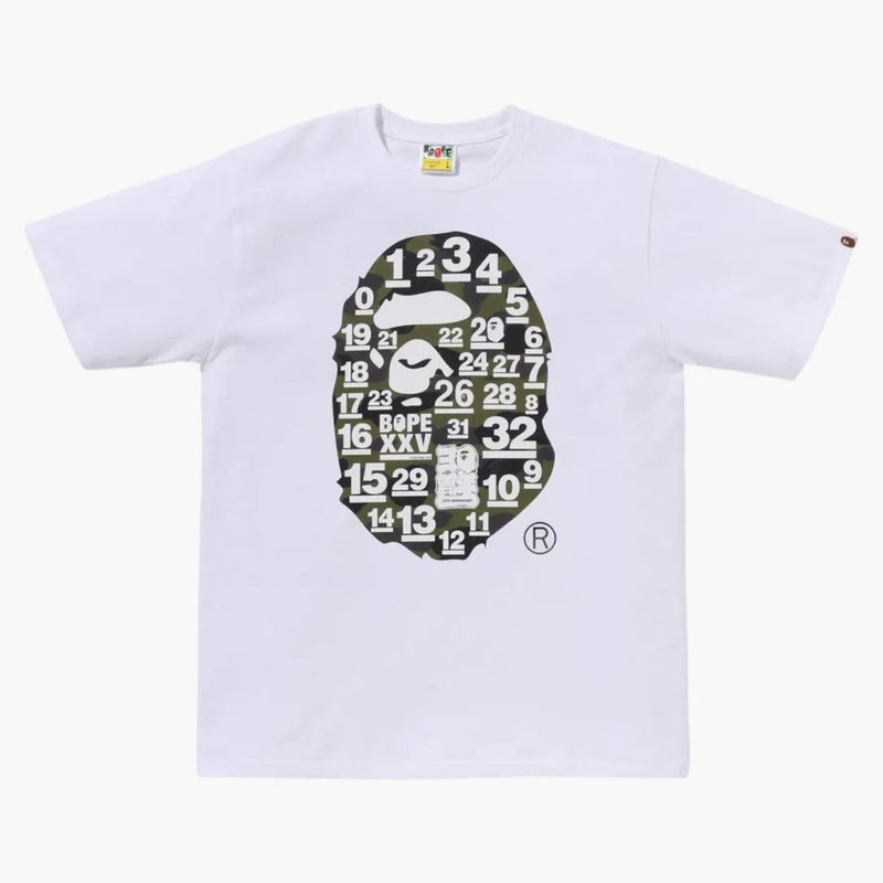 Bape A Bathing Ape 32nd Anniversary 1st Camo Big Ape Head Tee White/green