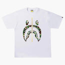 Bape a Bathing Ape Abc Camo Shark Tee White/Green