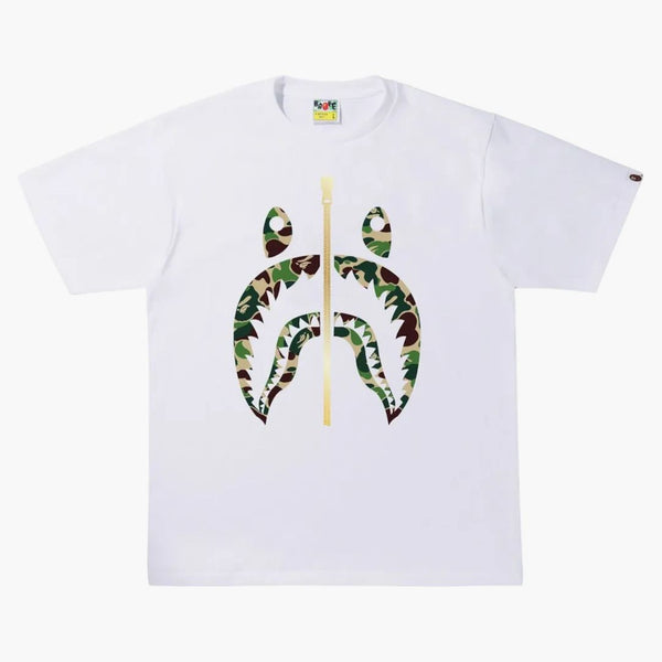 Bape a Bathing Ape Abc Camo Shark Tee White/Green