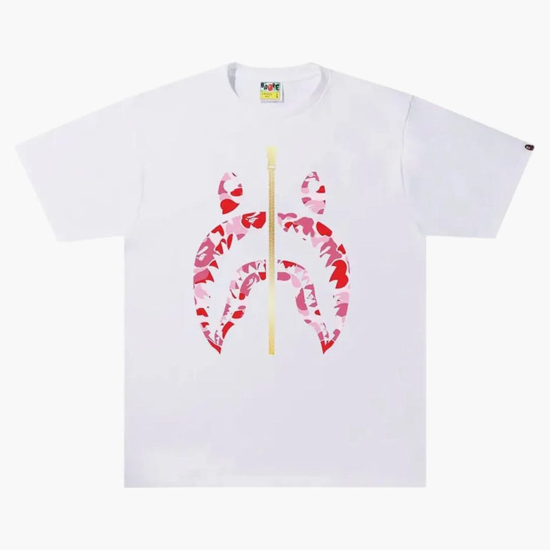 Bape a Bathing Ape Abc Camo Shark Tee White/Pink