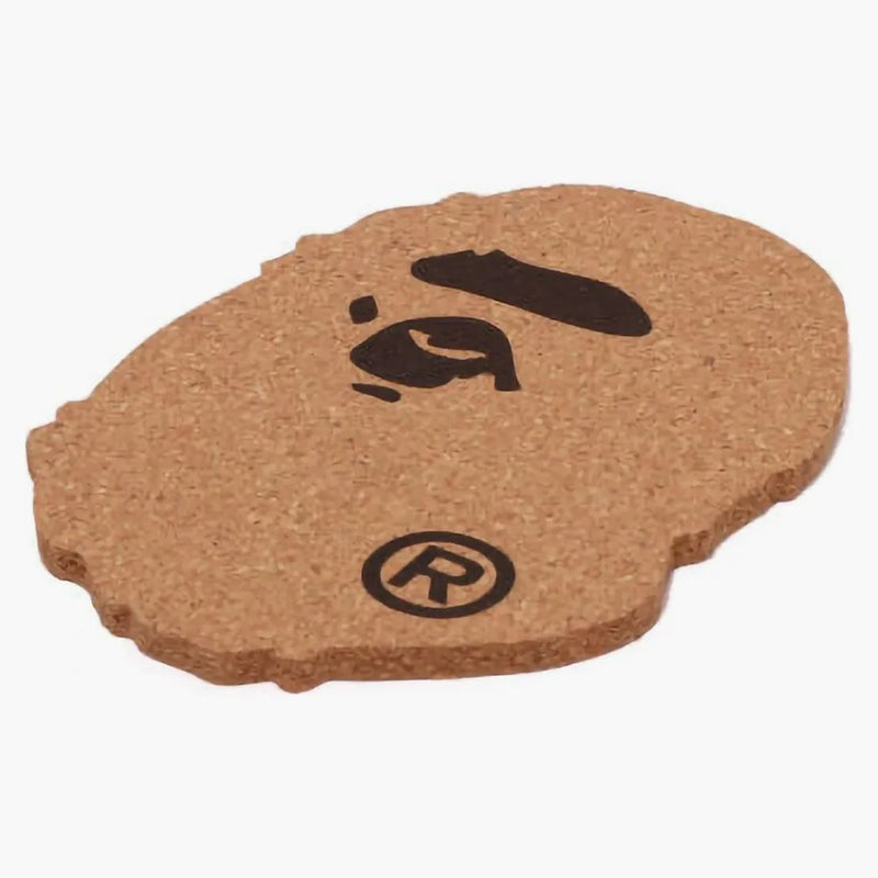 Bape a Bathing Ape Head Cork Coaster Set Beige