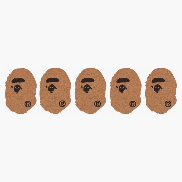 Bape a Bathing Ape Head Cork Coaster Set Beige