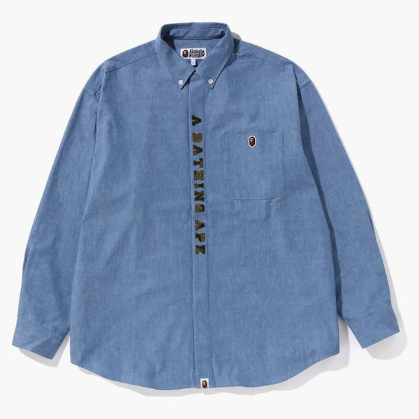 Bape a Bathing Ape Applique Bd Loose Fit Shirt Light Indigo