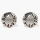 Bape a Bathing Ape Button Earrings Silver