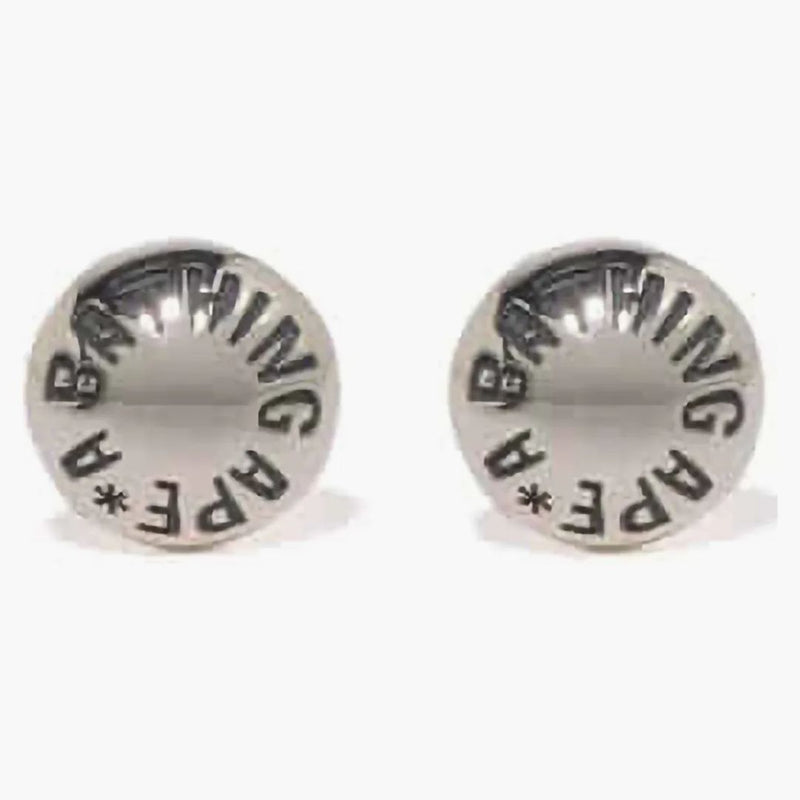 Bape A Bathing Ape Button Earrings Silver