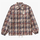 Bape a bathing ape logo check pattern coach jacket beige