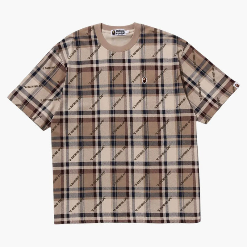 Bape a koupací lidoop logo Check vzorec čaj beige