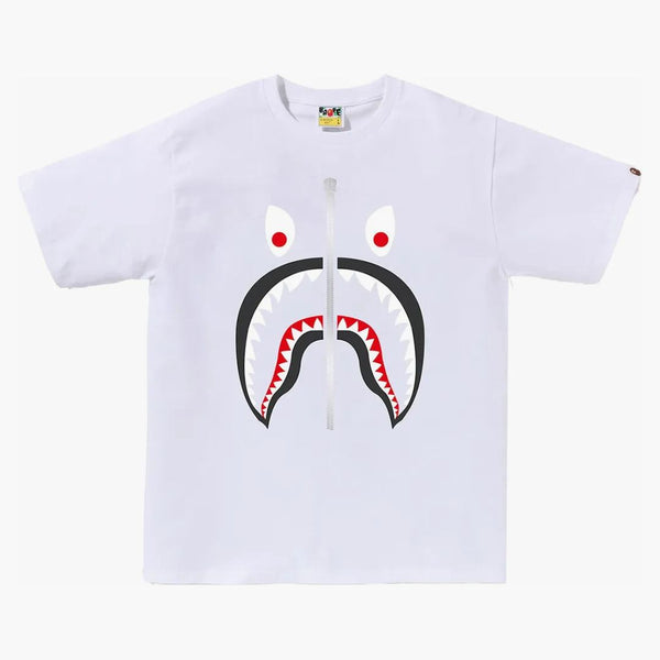 Bape a Bathing Ape Mad Shark Tee White