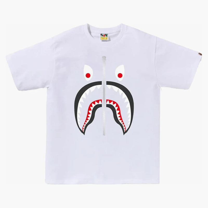 BAPE A Bathing Ape Mad Shark Tee White