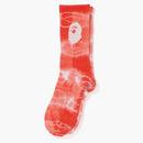 Bape a Bathing Ape Men Ape Head Tie Dye Socks Red