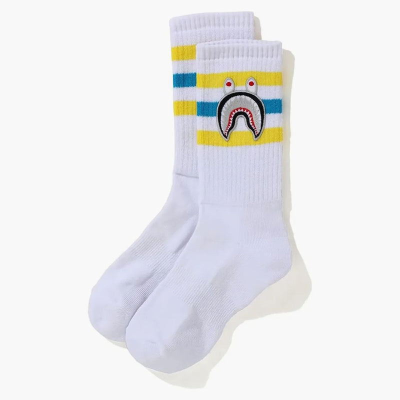 BAPE A Bathing Ape Men Shark Socks White
