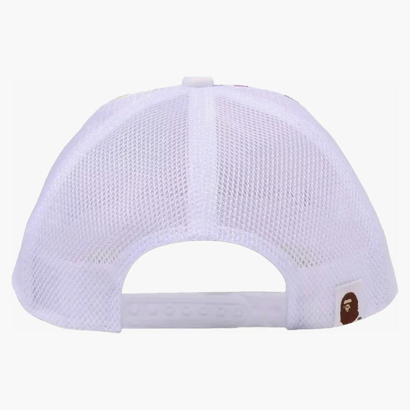 Bape a Bathing Ape Multi Camo NYC Logo Mesh Cap White