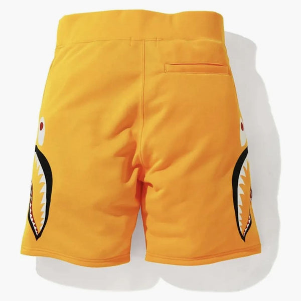 Bape a Bathing Ape Neon Shark Sweat Shorts Orange