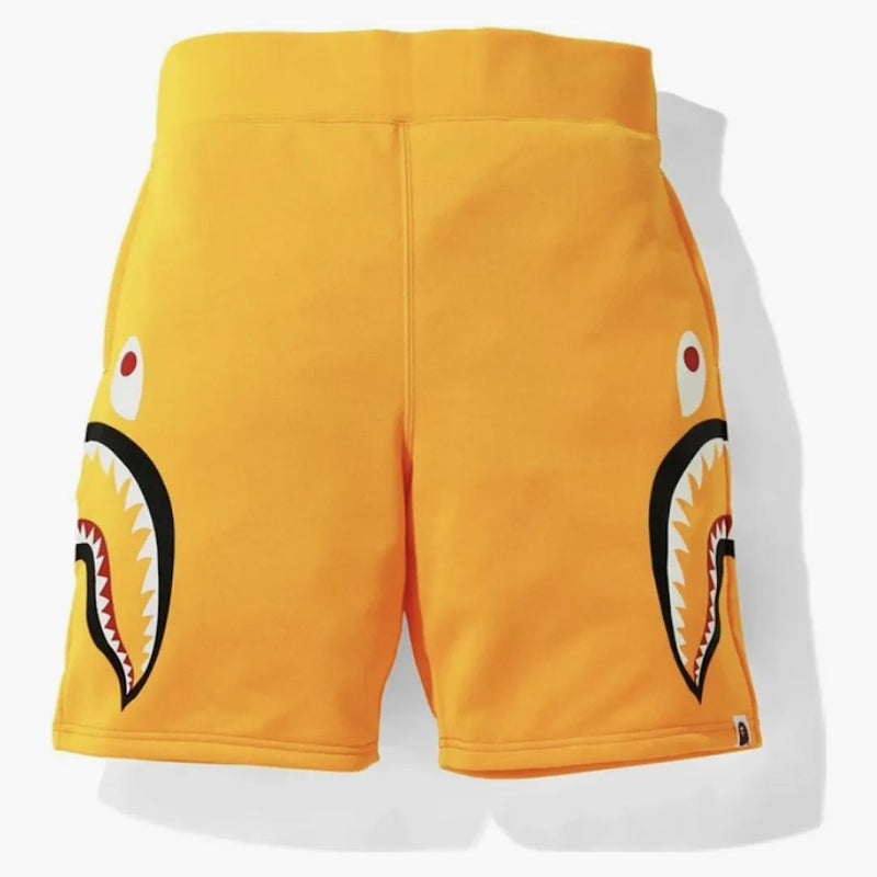 Bape a Bathing Ape Neon Shark Sweat Shorts Orange