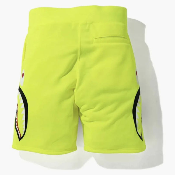 Bape a Bathing Ape Neon Shark Sweat Shorts Yellow
