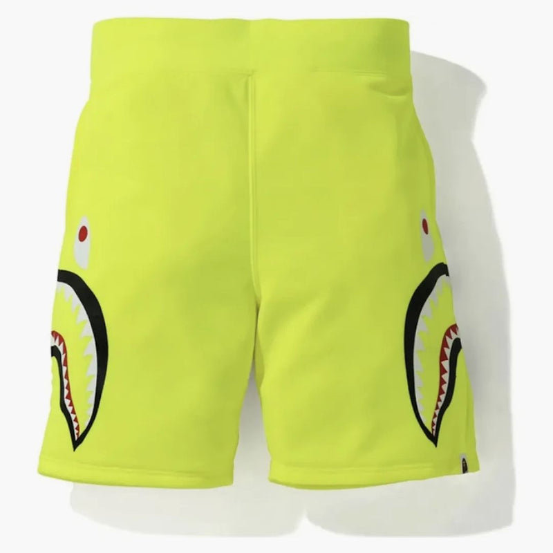 Bape a Bathing Ape Neon Shark Sweat Shorts Yellow