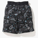 Bape a Bathing Ape Space Camo Sweat Wide Short Black