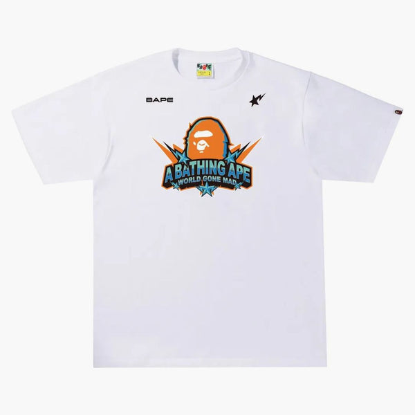 BAPE A BAME APE TEAM LOGO TEE WHITE