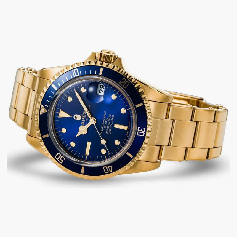 Bape A Bathing Ape Type 1 Bapex Watch Gold Blue
