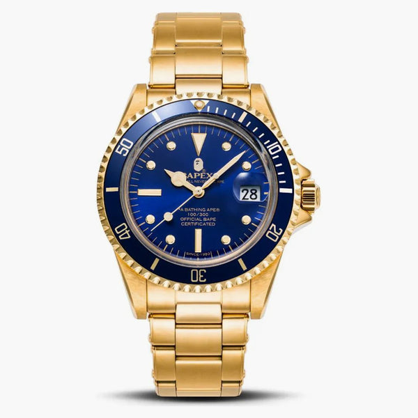 Bape A Bathing Ape Type 1 Bapex Watch Gold Blue