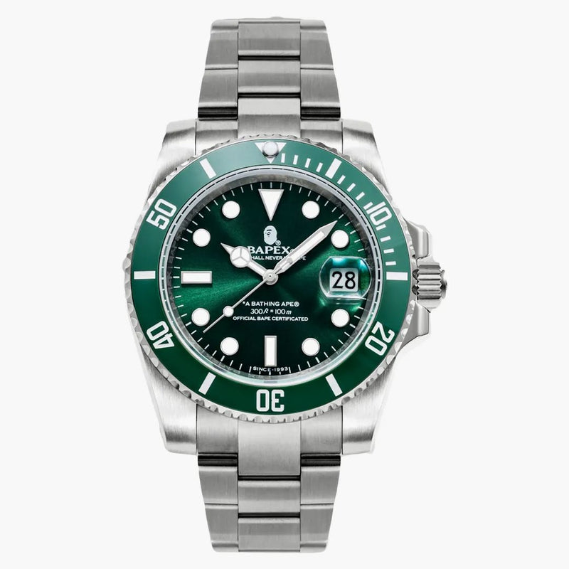 Bape A Bathing Ape Type 1 Bapex Watch Silver/green