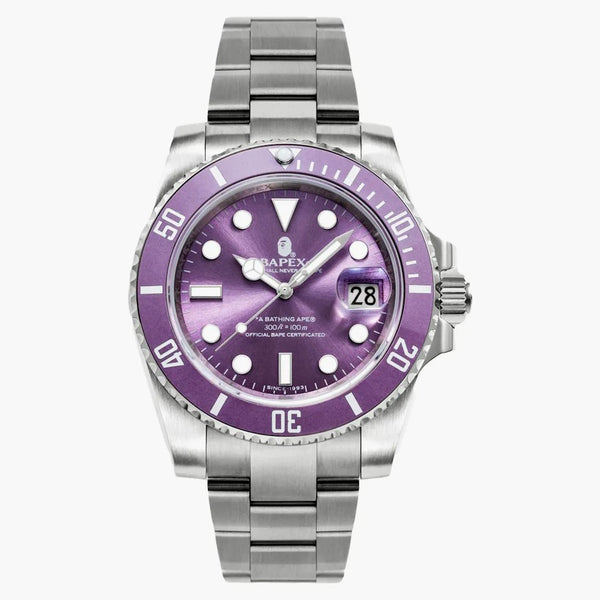 Bape A Bathing Ape Type 1 Bapex Watch Silver/purple