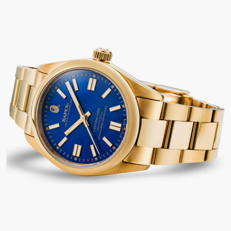 Bape Abathing Ape Type 7 Bapex Watch Gold Blue