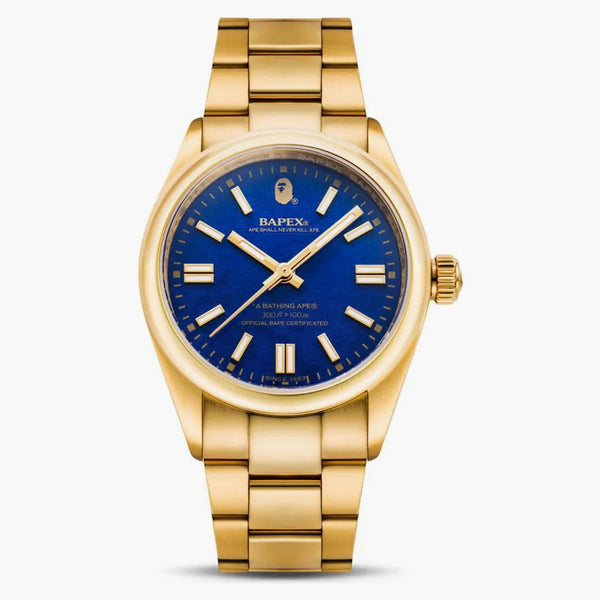 Bape Abathing Ape Type 7 Bapex Watch Gold Blue