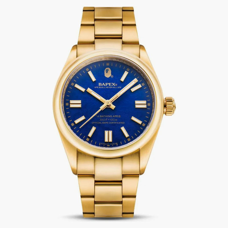 Bape Abathing Ape Type 7 Bapex Watch Gold Blue