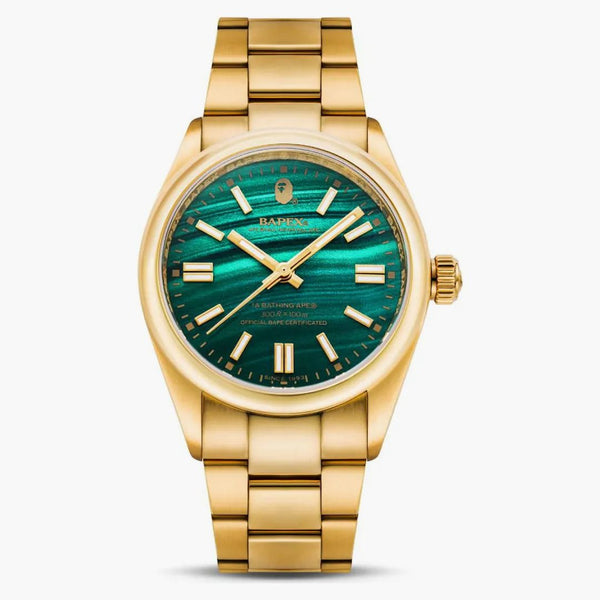 Bape Abathing Ape Type 7 Bapex Watch Gold Green
