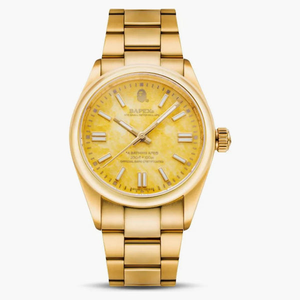 Bape Abathing Ape Type 7 Bapex Watch Gold Yellow