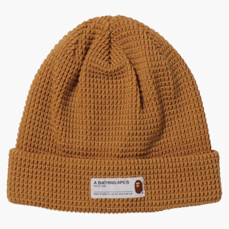 Bape a Bathing Ape Waffle Knit Cap Beige